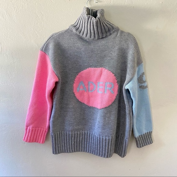 Ader Error Oversize Colorblock Knit Turtleneck Sweater - Picture 1 of 4